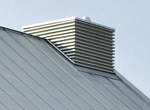 Schornstein mit Metallverkleidung
